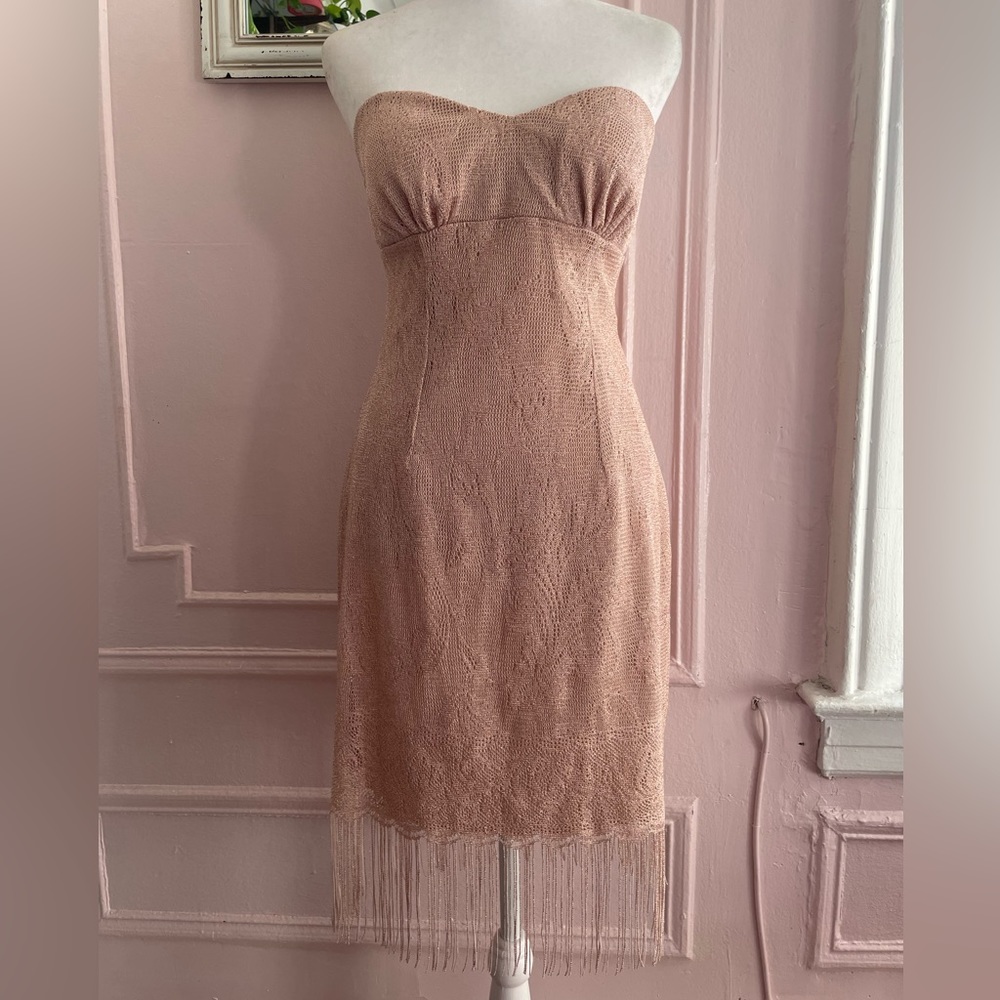 MYSTIC RETRO FRINGE ROSE GOLD DRESS 💋